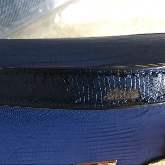 Christian Lacroix top handle bag in white, black and blue. - Picture 4 of 8